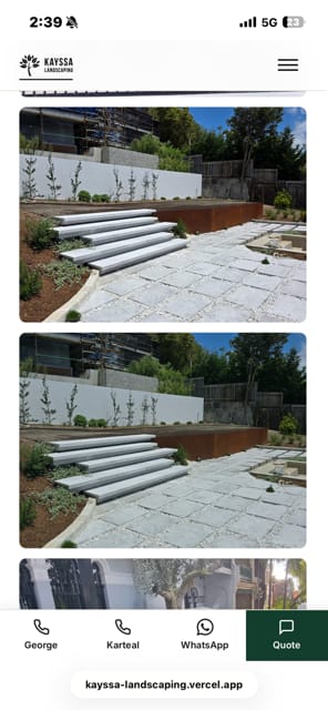 Stone paver path with concrete retaining wall in Western Sydney